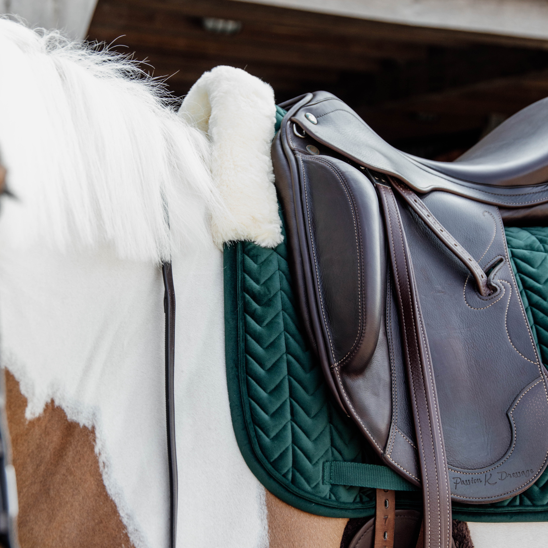Kentucky Horsewear Skin Friendly Saddle Pad Velvet Dressage, Pine Green