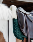 Kentucky Horsewear Skin Friendly Saddle Pad Velvet Dressage, Pine Green