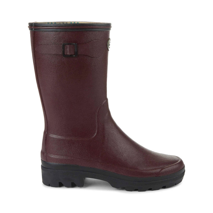 Le Chameau Women's Giverny Jersey Lined Waterproof Ankle Boots, Cherry