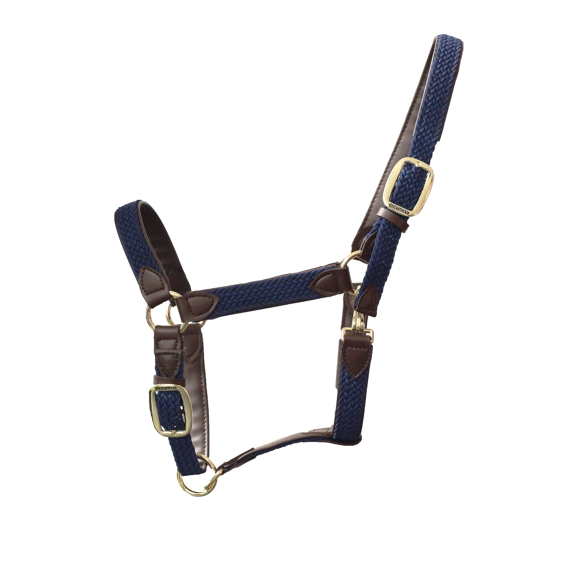 Kentucky Horsewear Plaited Nylon Halter, Navy
