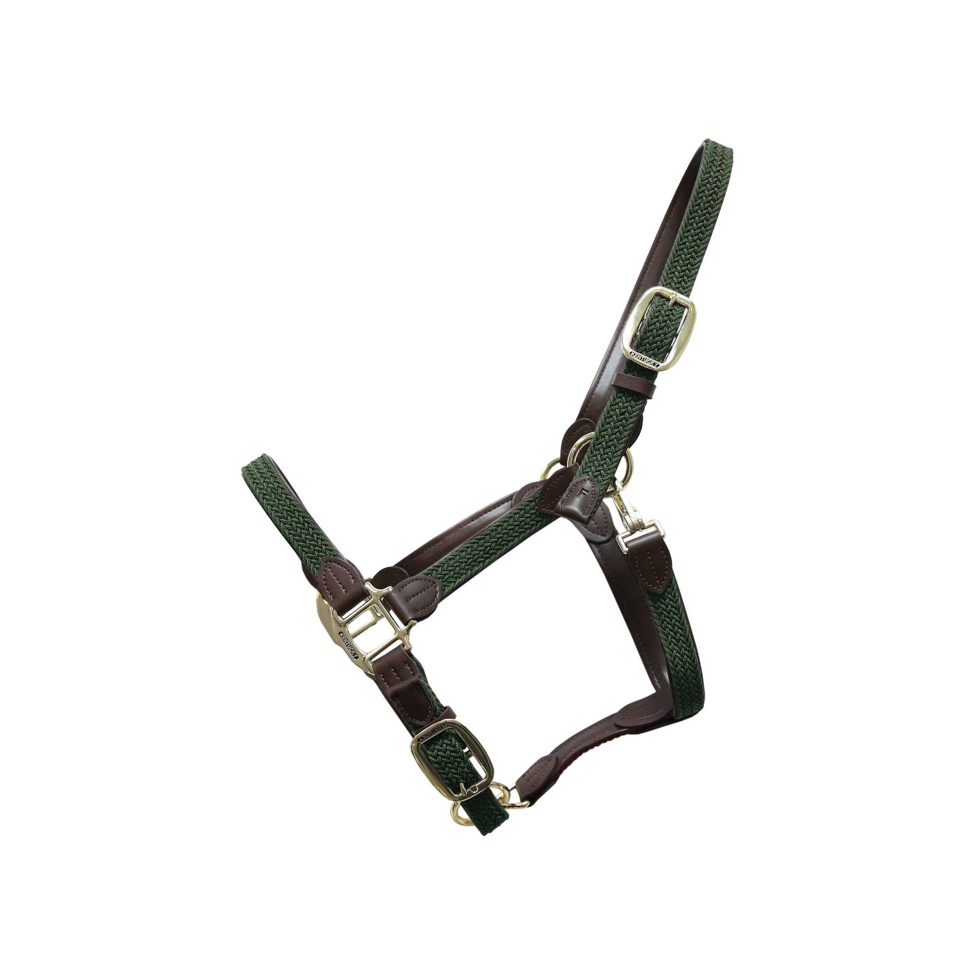 Kentucky Horsewear Plaited Nylon Halter, Olive