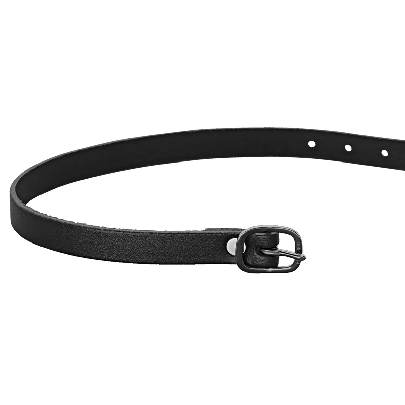 Herm Sprenger Leather Spur Straps, Black/Black Buckle