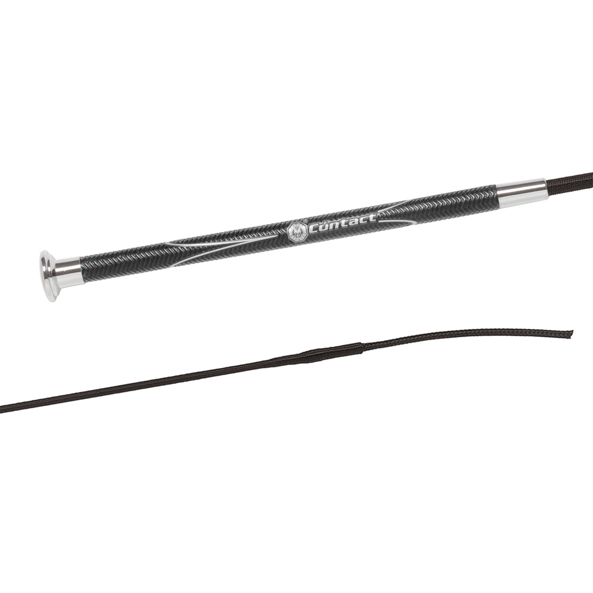 Fleck Dressage Whip, CONTACT, nylon weave, PU-Contact grip, Black