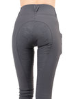 Montar Hilma Tone in Tone Crystals Ladies Full Grip Pull On Breeches, Gray