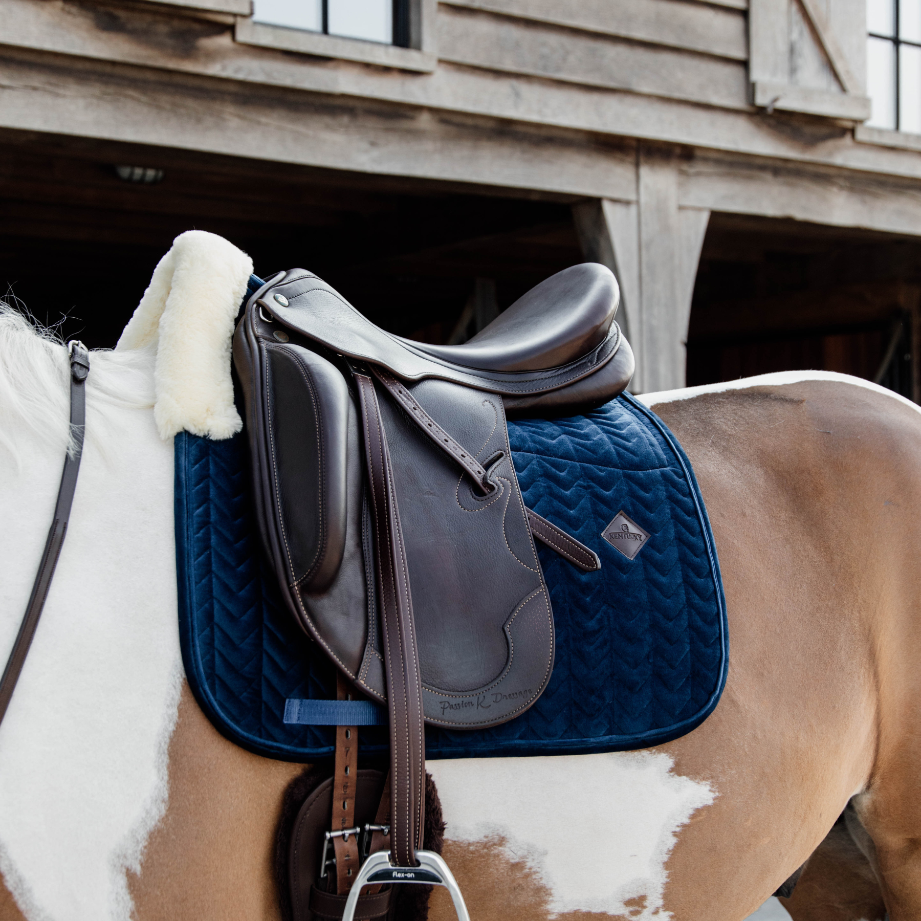 Kentucky Horsewear Skin Friendly Saddle Pad Velvet Dressage, Navy