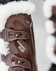 Kentucky Horsewear Vegan Sheepskin Bamboo Tendon Boots, Brown