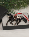 Classy Equine Black Hunter Jumper Sporthorse Christmas Ornament Decoration