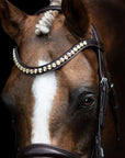 Lumiere Athens Crystal Browband, Brown Leather