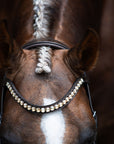 Lumiere Athens Crystal Browband, Brown Leather