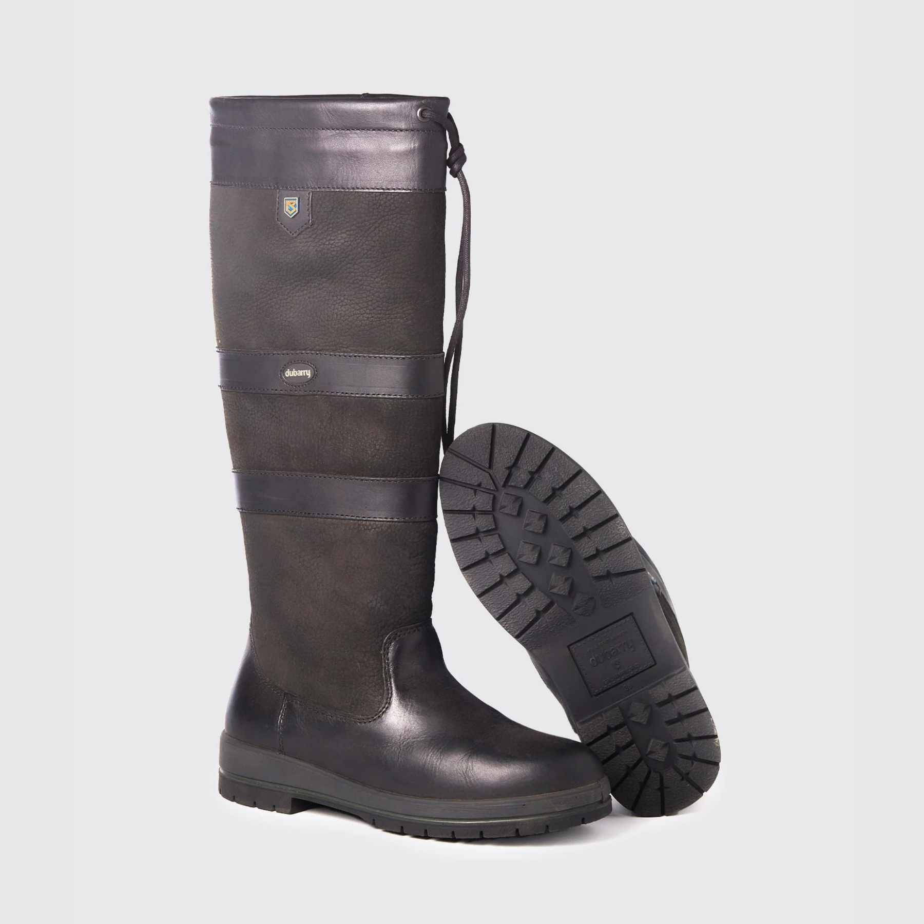 Dubarry Ireland Galway Ladies Waterproof Leather Country Boot in Black/Black