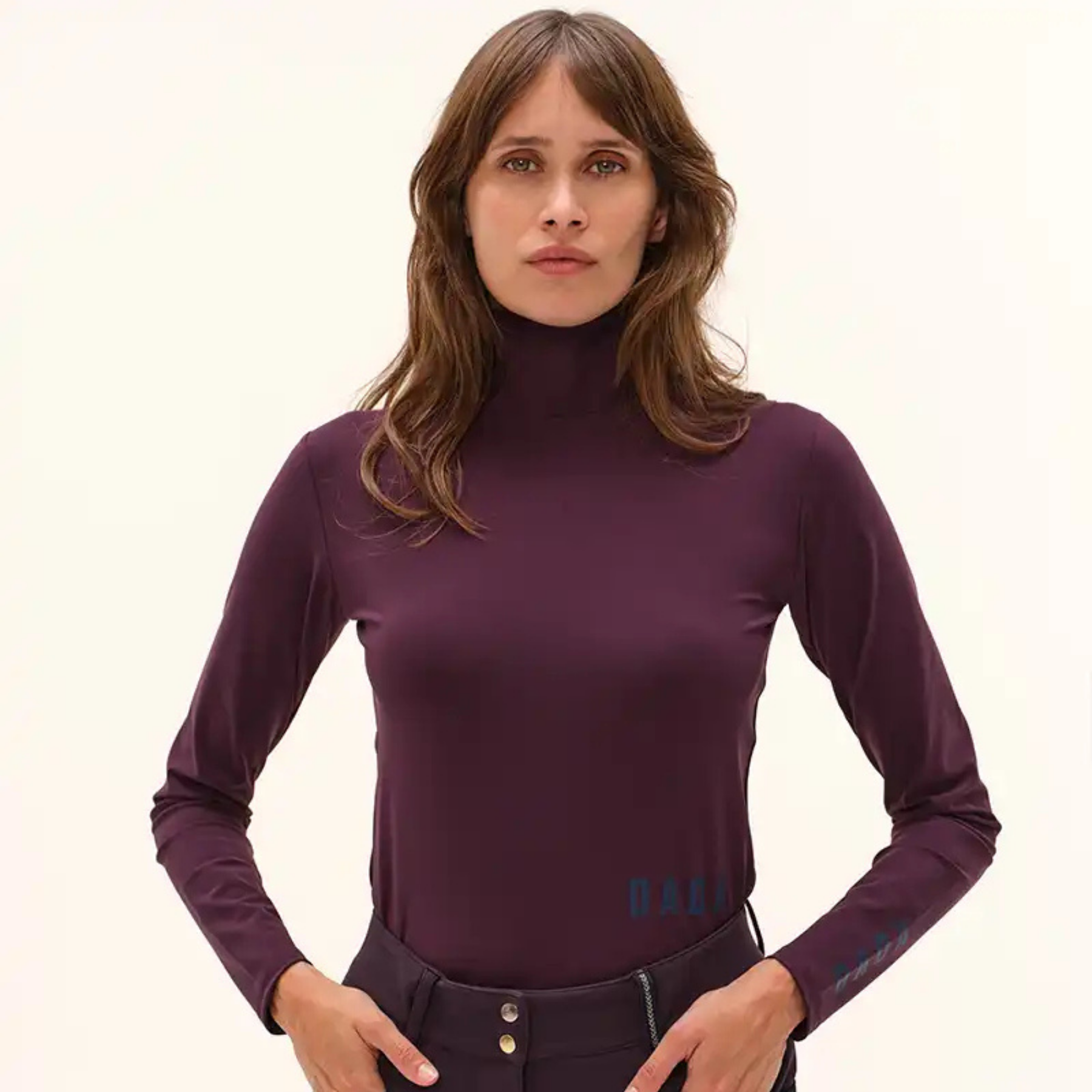 Dada Consul Ladies Funnel Collar Long Sleeve T-Shirt, Dark Muscat