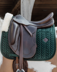 Kentucky Horsewear Skin Friendly Saddle Pad Velvet Dressage, Pine Green