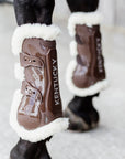 Kentucky Horsewear Vegan Sheepskin Bamboo Tendon Boots, Brown