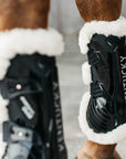 Kentucky Horsewear Vegan Sheepskin Bamboo Tendon Boots, Black