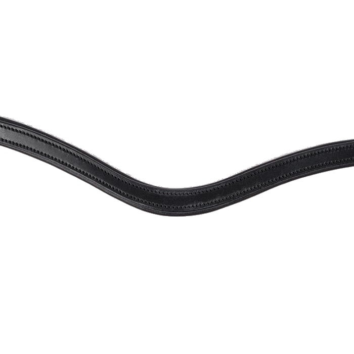 Montar Black Classic Curved Snap-On Browband, Black Leather