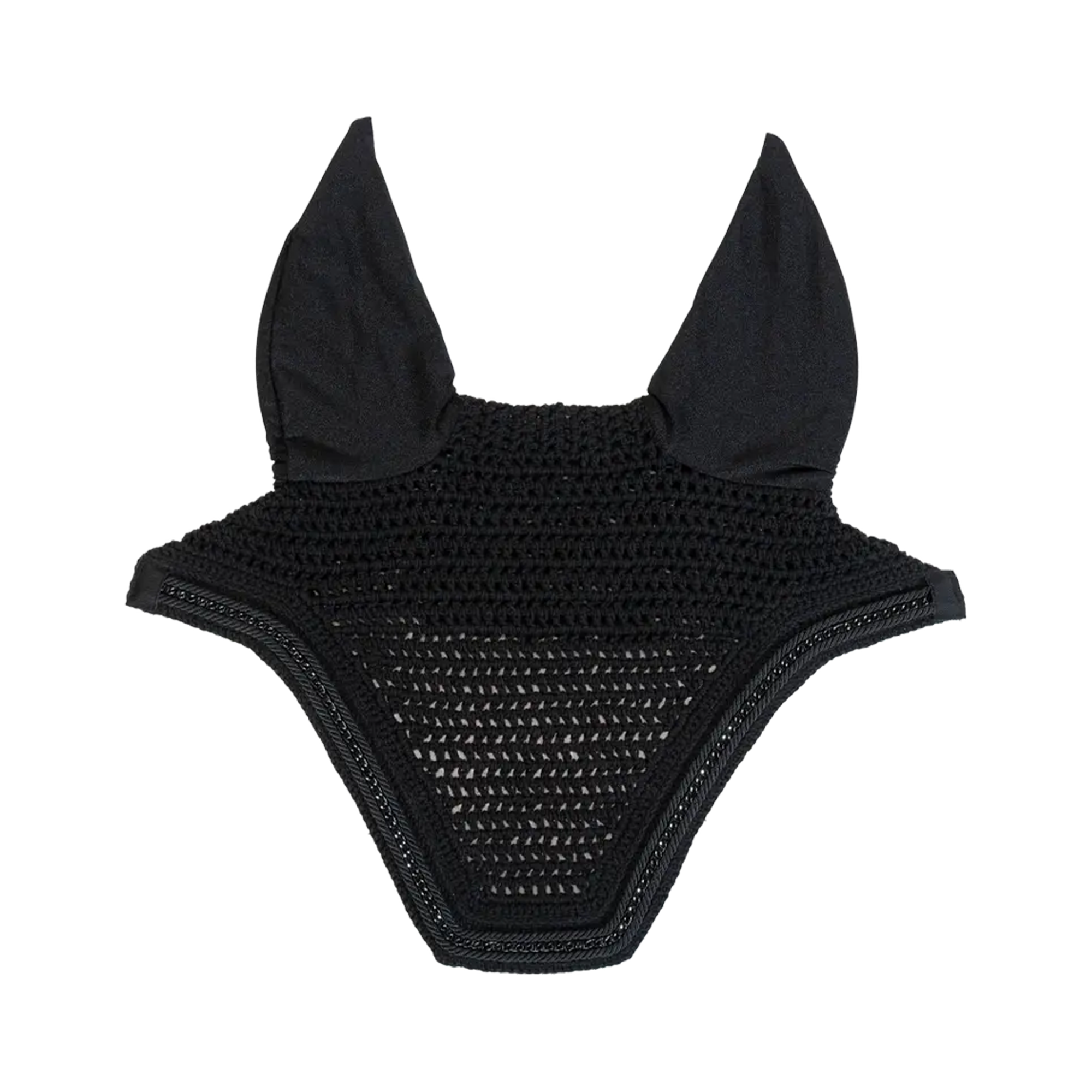 Kentucky Horsewear Soundless Fly Veil Wellington with Metal Chain, Black