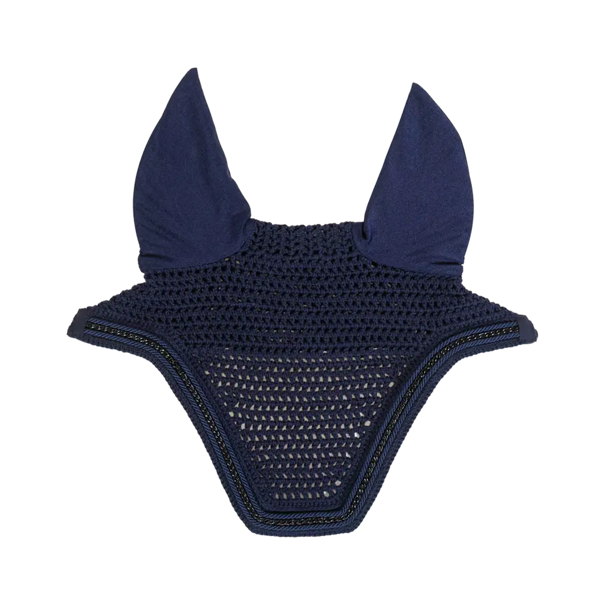 Kentucky Horsewear Soundless Fly Veil Wellington with Metal Chain, Navy