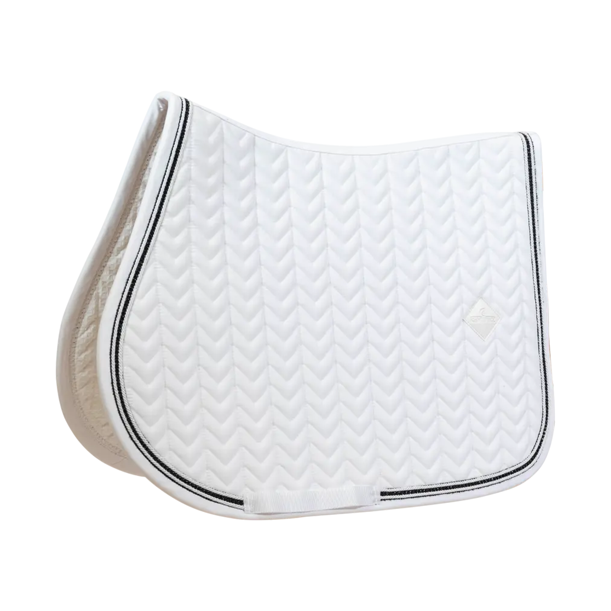 Kentucky Horsewear Show Jumping Saddle Pad with Metal Chain, White
