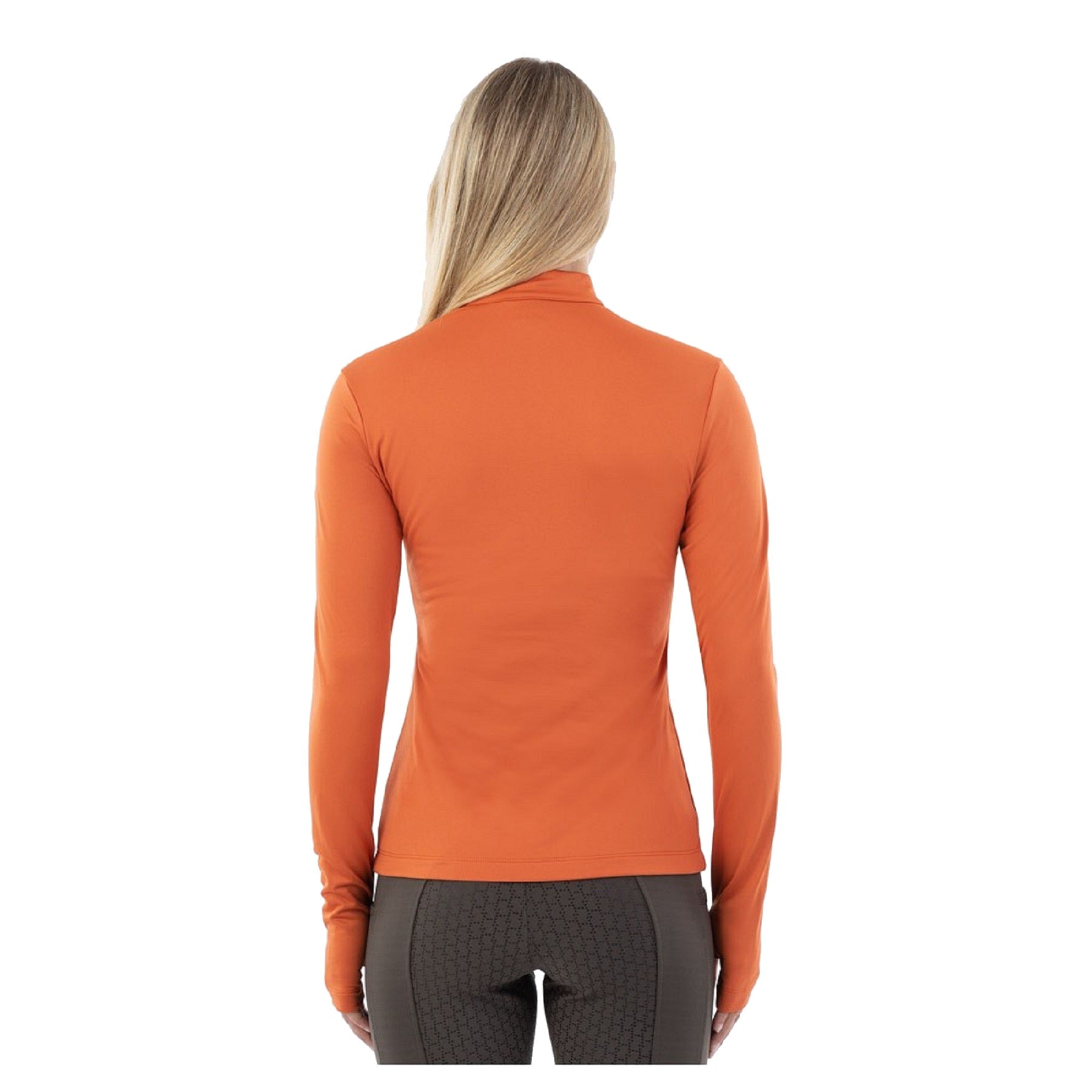 BR Equestrian Ladies Half Zip-Up Pullover Dewie, Mecca Orange
