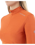 BR Equestrian Ladies Half Zip-Up Pullover Dewie, Mecca Orange