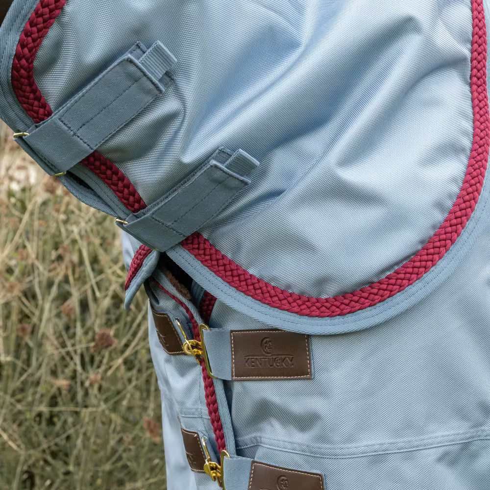 Kentucky Horsewear Neck All Weather Waterproof Pro with Braided Cord, Denim