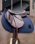 Saddle Pad plaited 3D logo show jumping navy