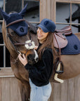 Saddle Pad plaited 3D logo show jumping navy