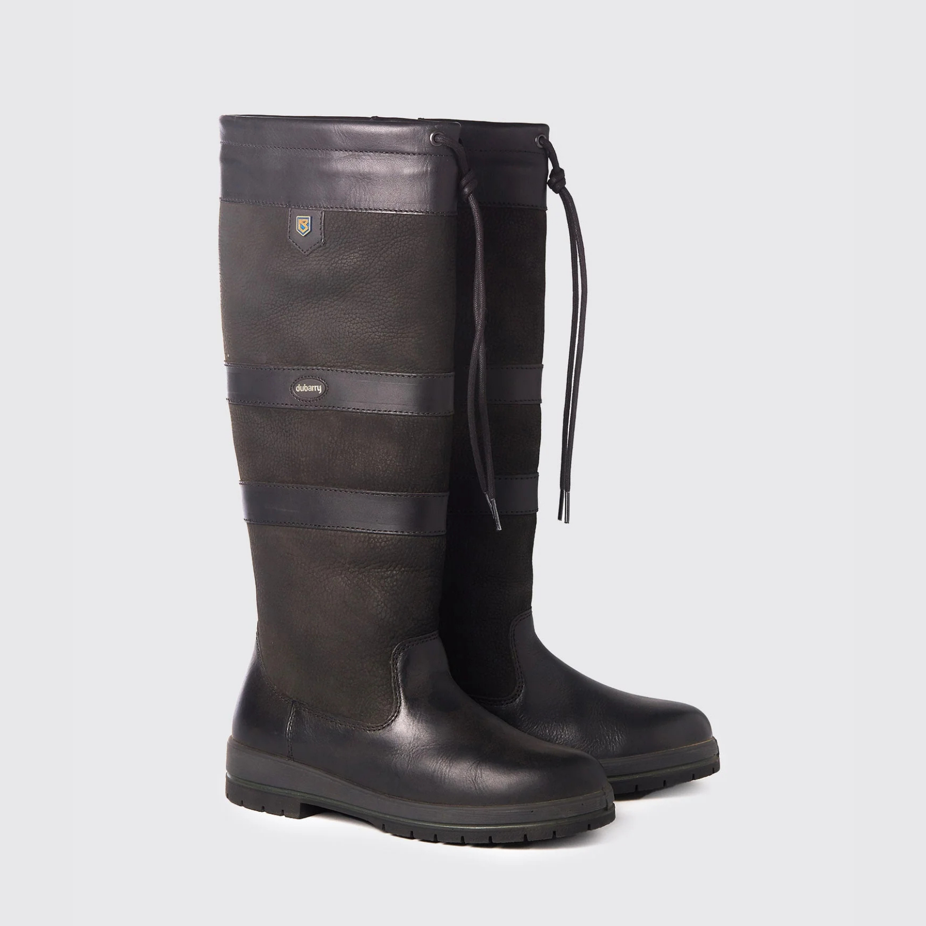 Dubarry Ireland Galway Ladies Waterproof Leather Country Boot in Black/Black