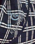 Neck All Weather Waterproof Comfort Check Printing, Navy 0g