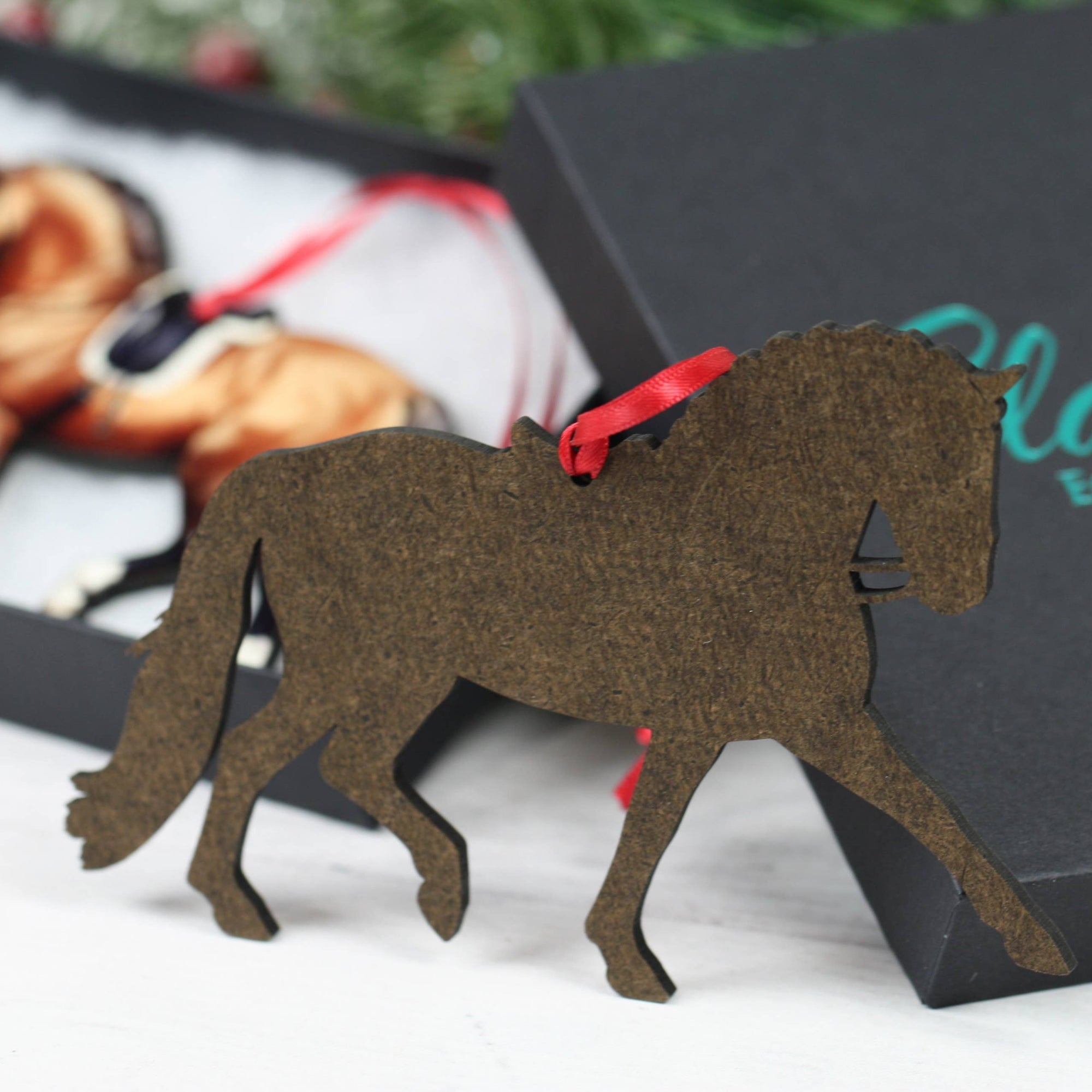 Classy Equine Dressage Horse Ornament - Chestnut Extended Trot Dressage