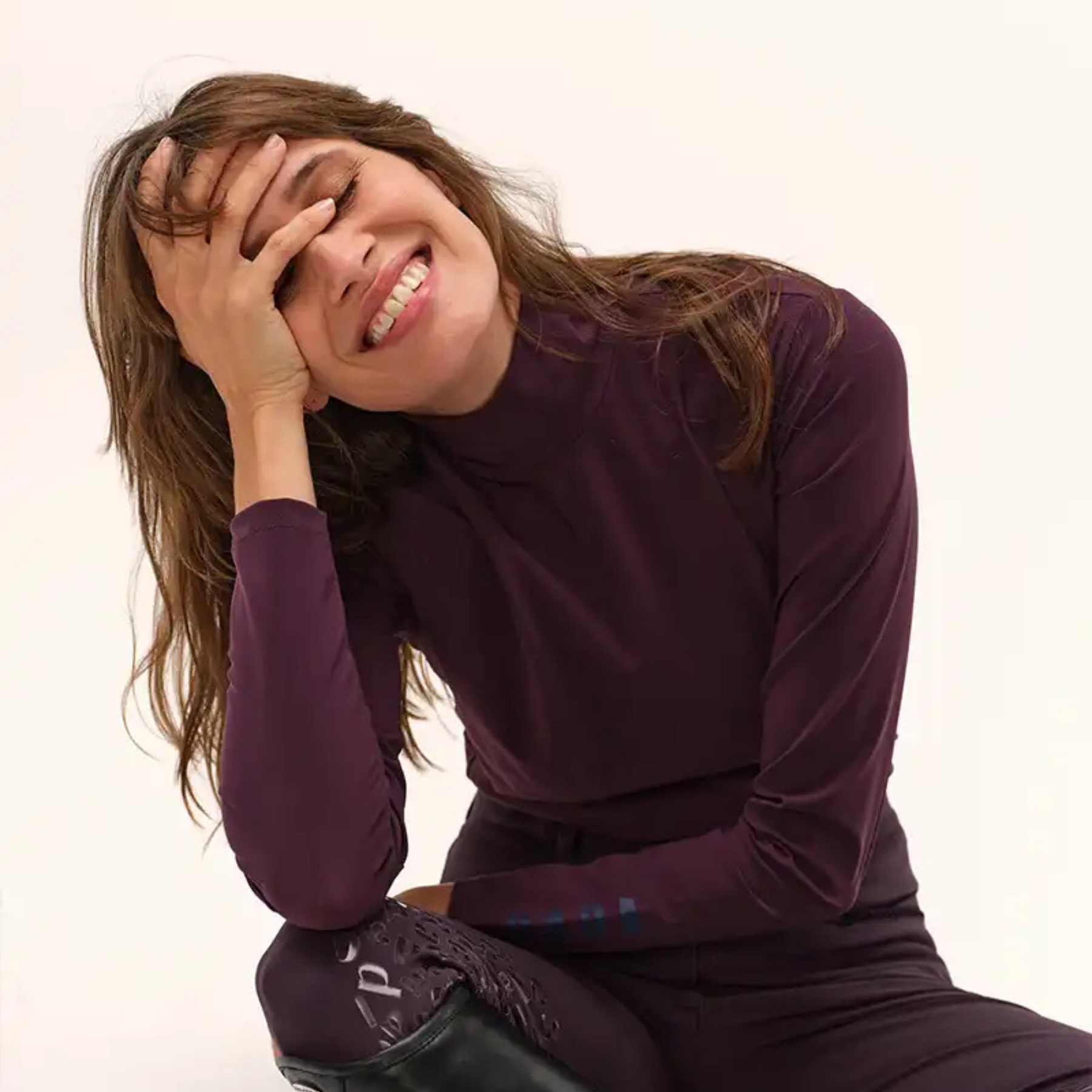 Dada Consul Ladies Funnel Collar Long Sleeve T-Shirt, Dark Muscat