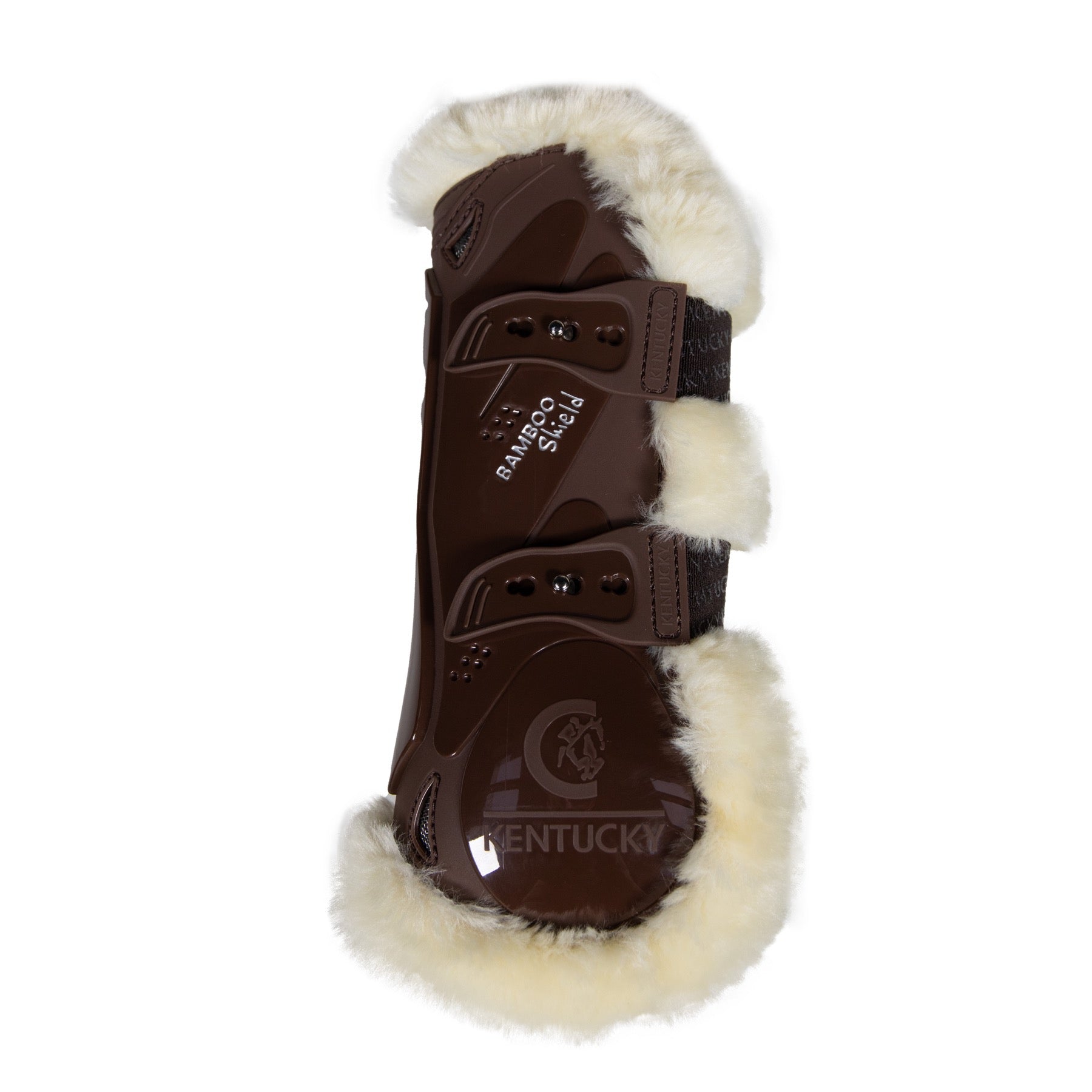Kentucky Horsewear Vegan Sheepskin Bamboo Tendon Boots, Brown