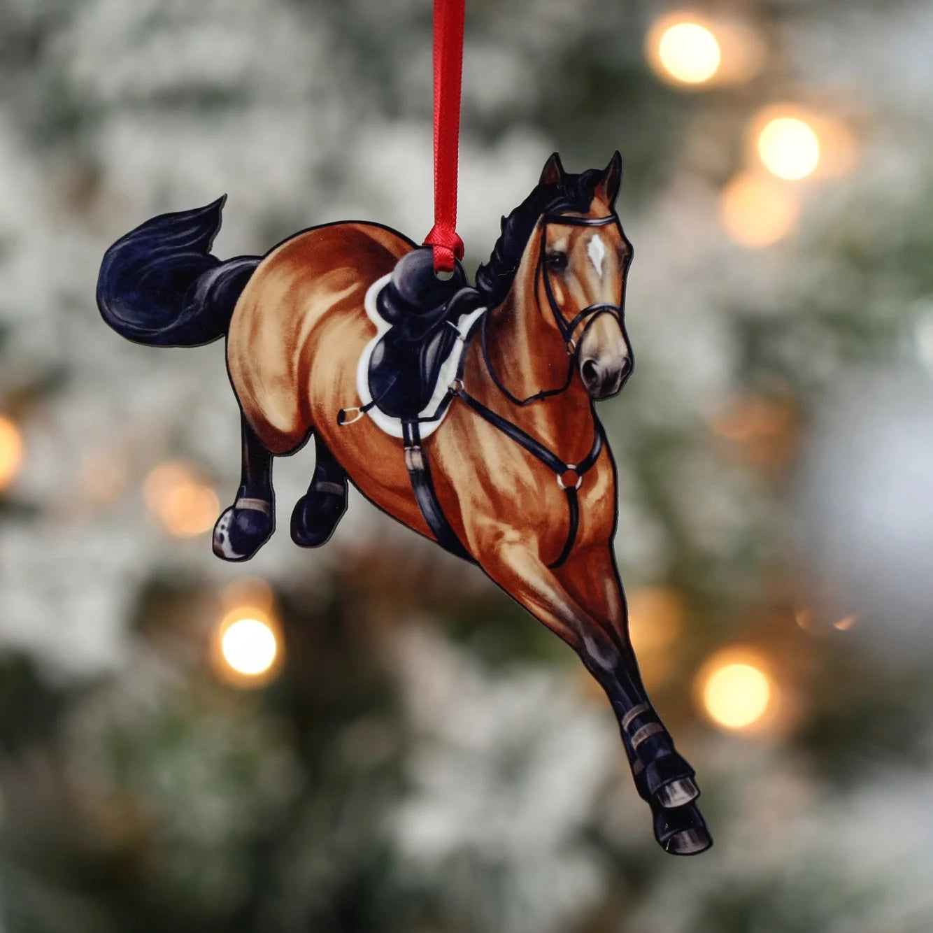 Jumping Horse Ornaments - Bay Hunter Jumper