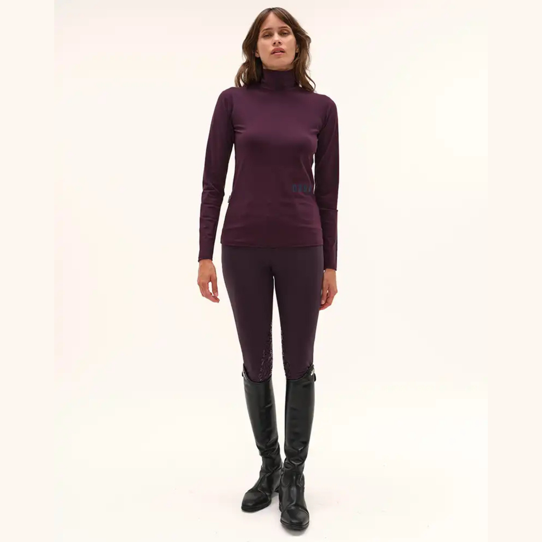 Dada Consul Ladies Funnel Collar Long Sleeve T-Shirt, Dark Muscat