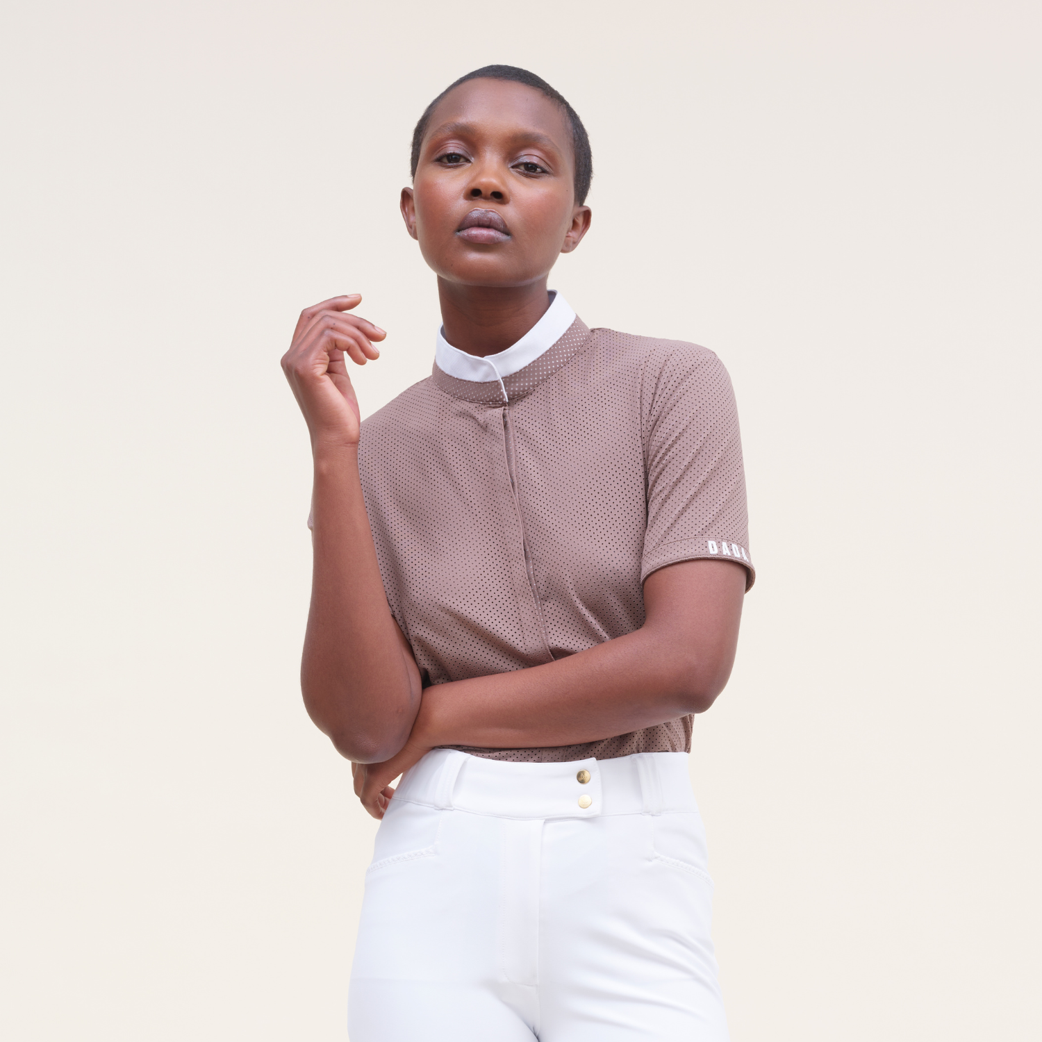 Dada Sport Helios MC Ladies Short Sleeve Competition Shirt, Taupe