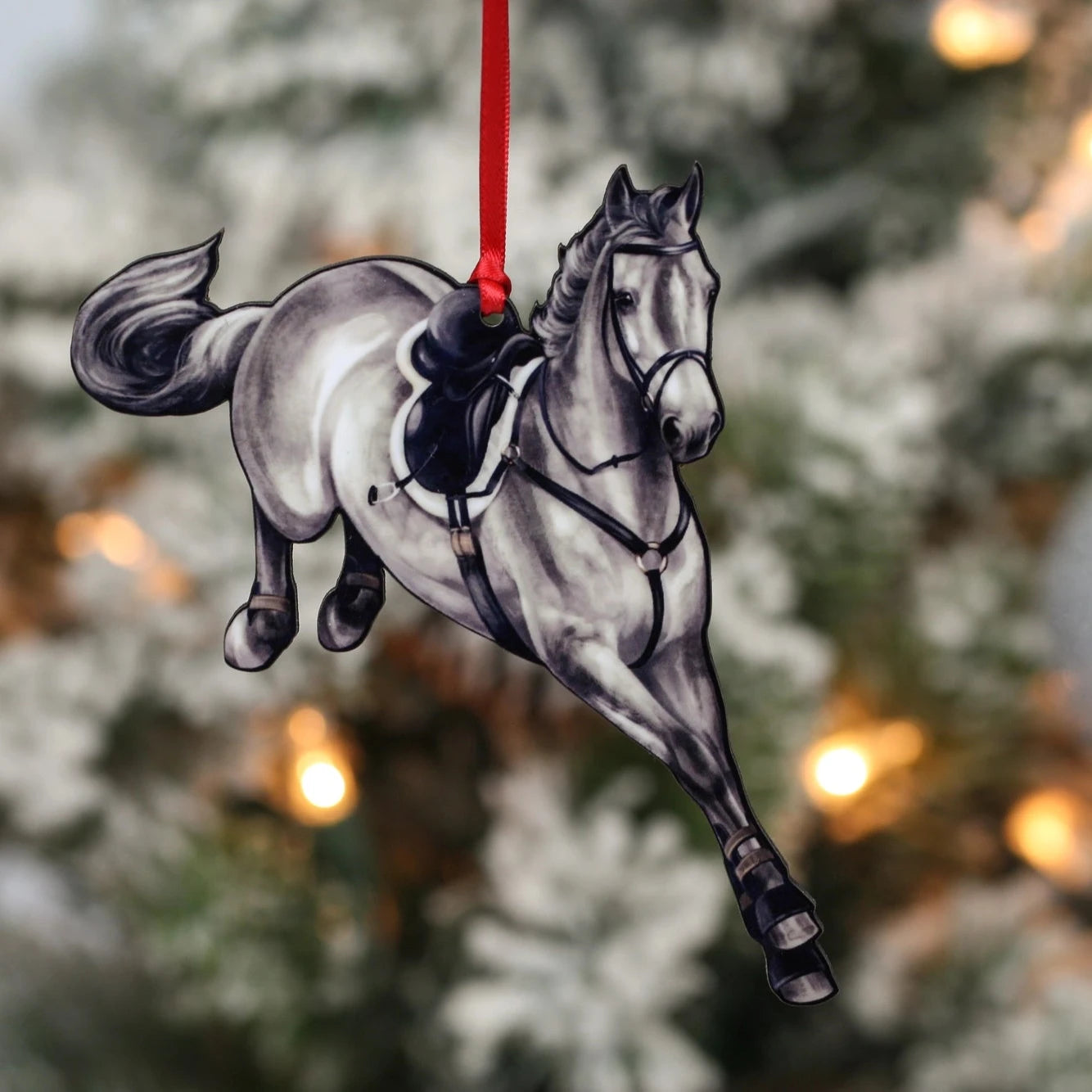 Jumping Horse Ornaments - Gray Hunter Jumper
