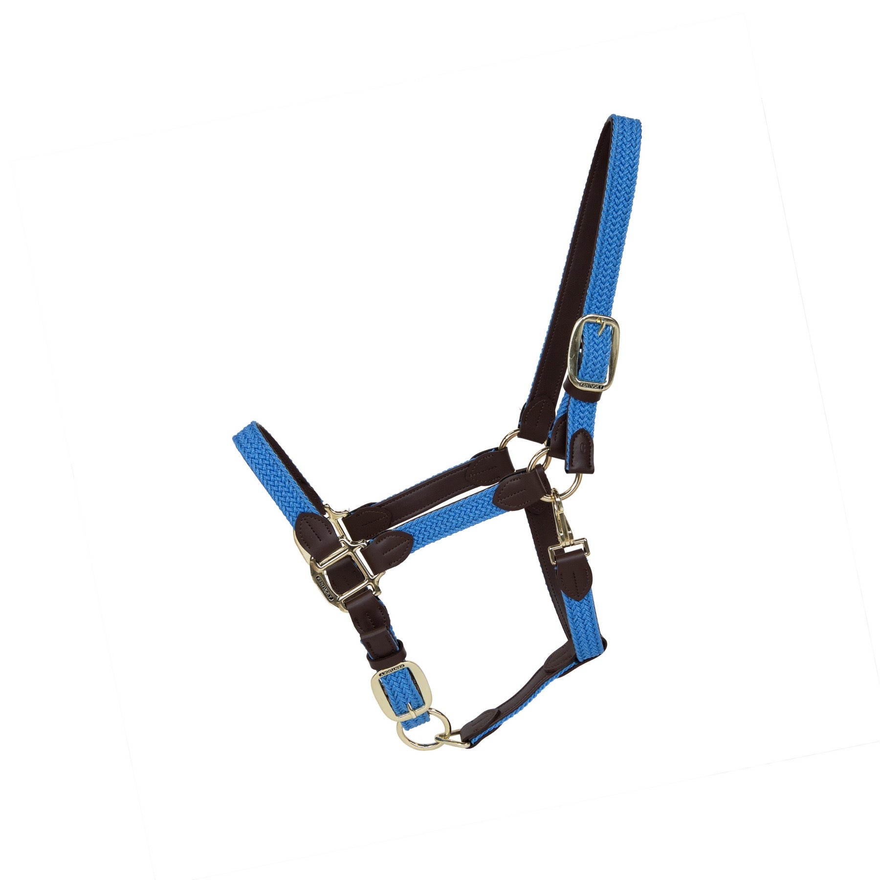 Kentucky Horsewear Plaited Nylon Halter, Light Blue