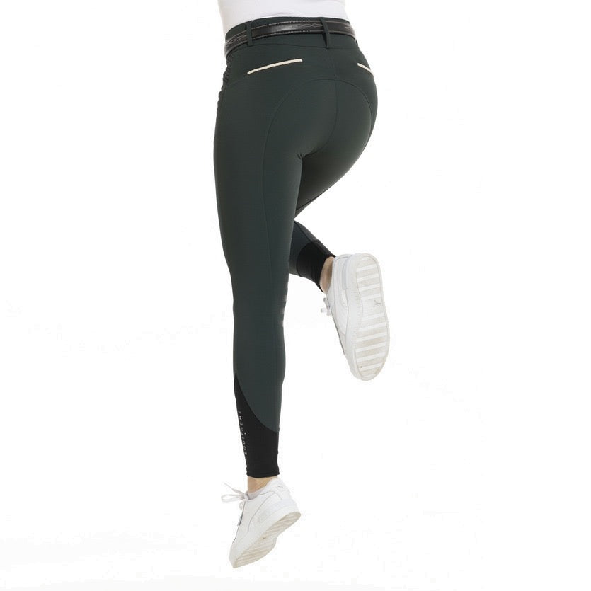 Equithème Josephine Ladies Knee Grip Breeches, Forest Green