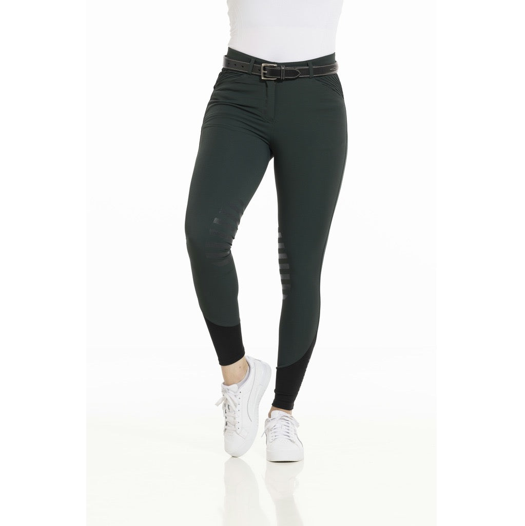Equithème Josephine Ladies Knee Grip Breeches, Forest Green