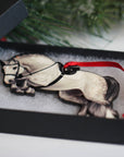 Jumping Horse Ornament - Gray Hunter Equestrian Décor