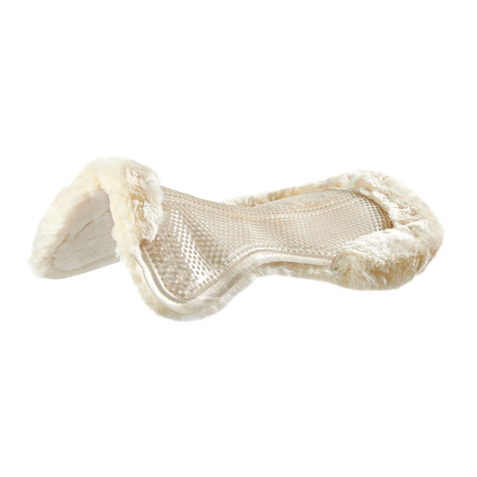 Acavallo CC Therapeutic Gel Non Slip Pad with Sheepskin, Transparent/Natural