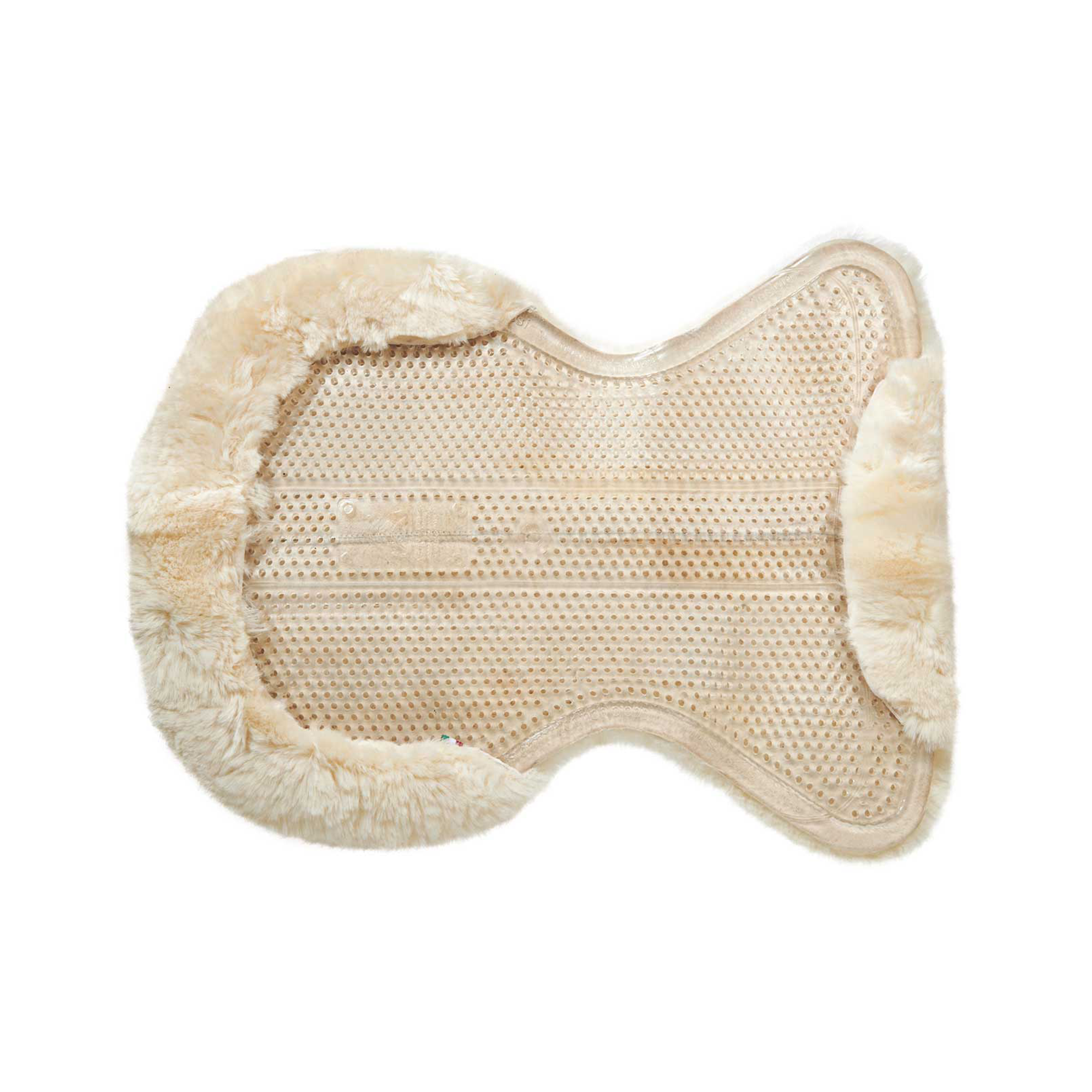 Acavallo CC Therapeutic Gel Non Slip Pad with Sheepskin, Transparent/Natural