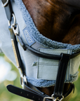 Amigo Fly Mask, Heather Blue/Blue & Silver