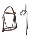 ADT Tack Imperial Bridle w/Raised Fancy Laced Reins, Brown