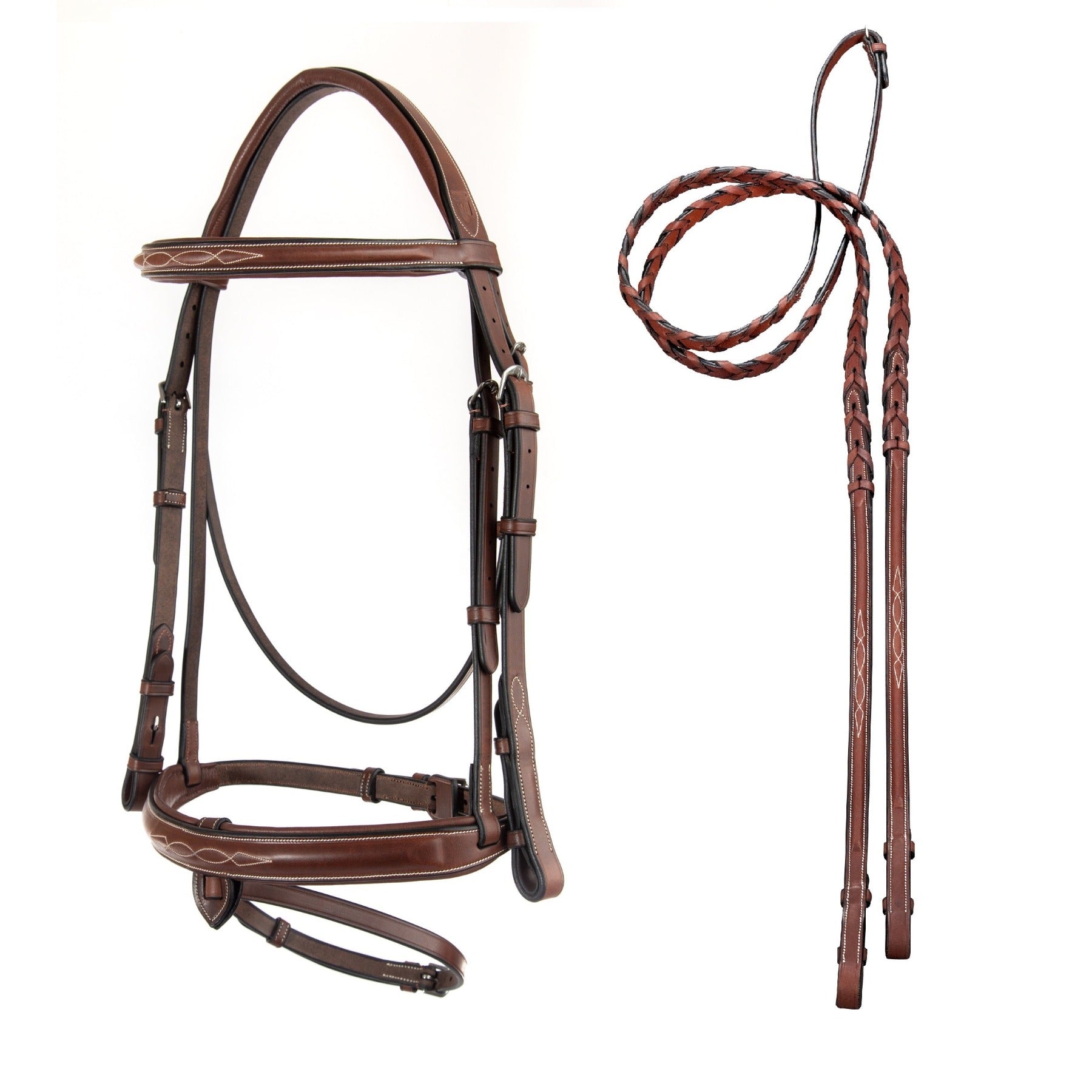 ADT Tack Starman Bridle With Reins, Brown