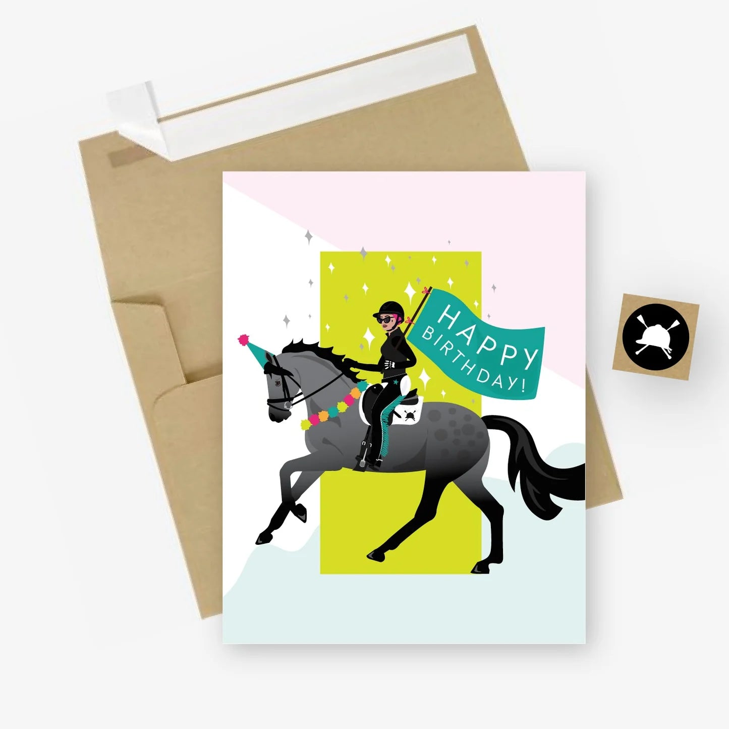 Hunt Seat Paper Co. Birthday Parade Equestrian Greeting Card
