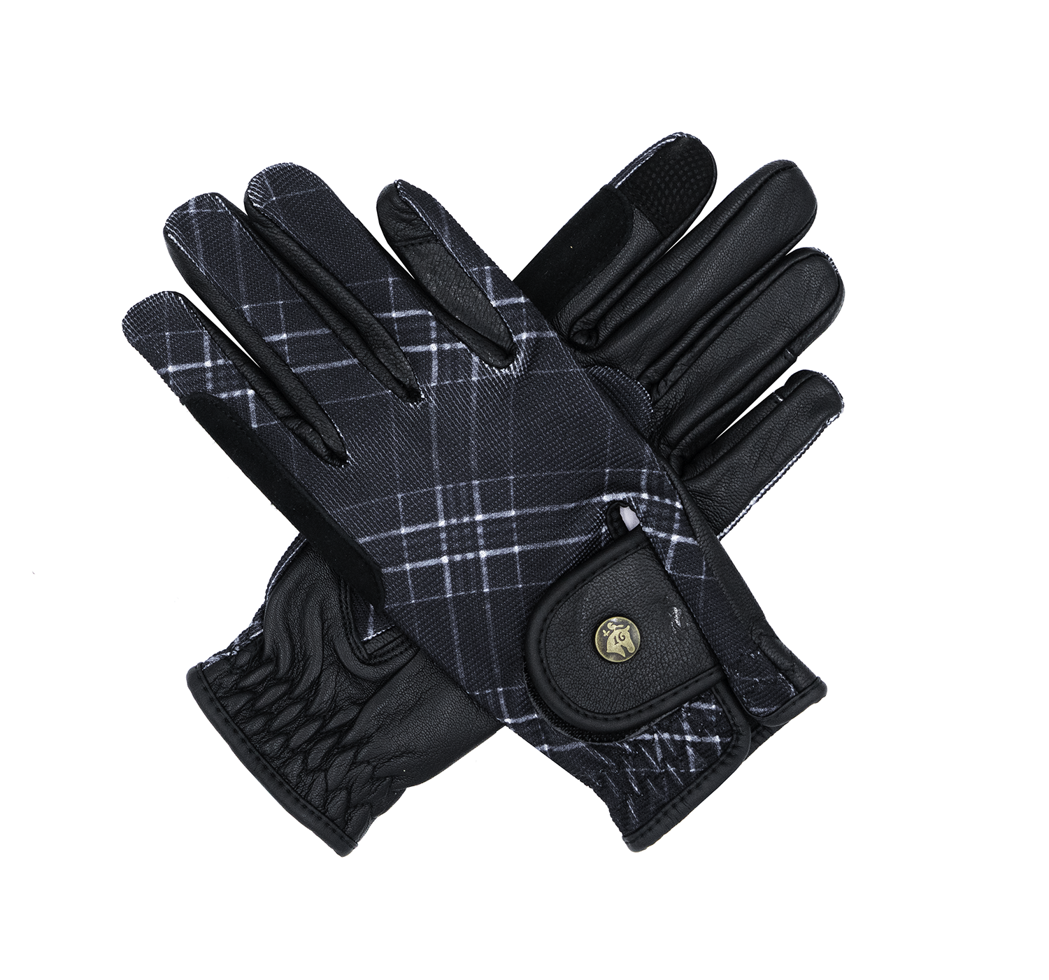 Sixteen Cypress Riding Gloves, Black Field Plaid