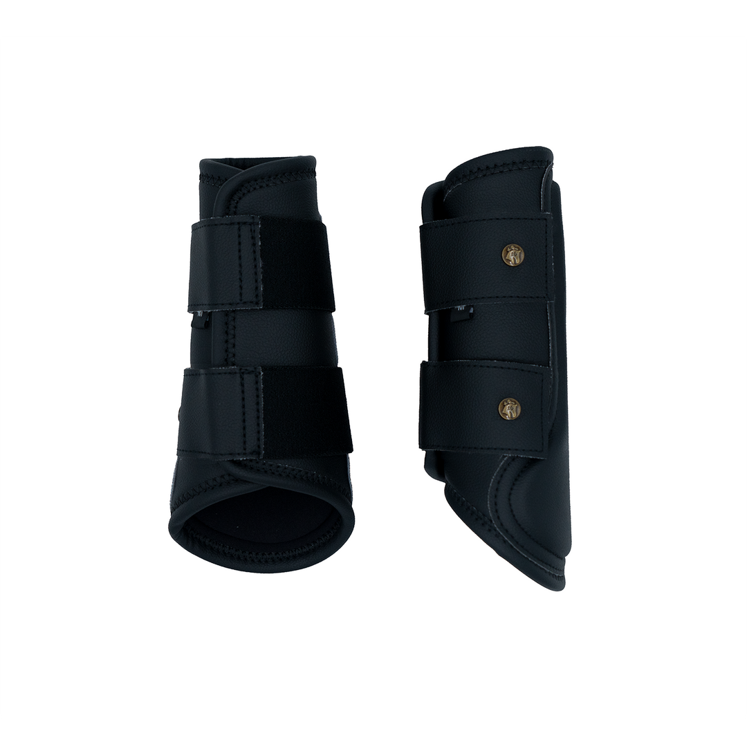 Sixteen Cypress Leatherette Splint Boots, Black