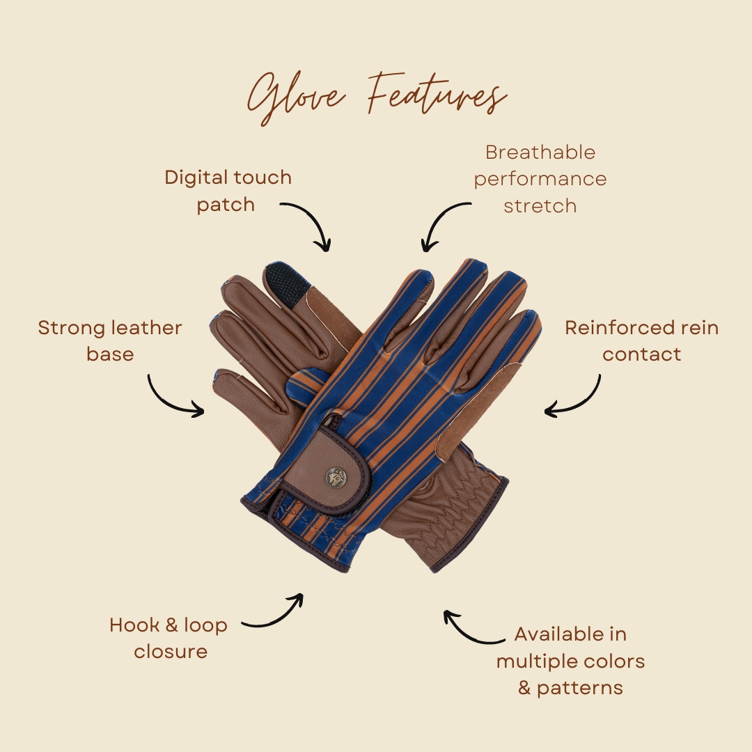 Sixteen Cypress Riding Gloves, Black Field Plaid