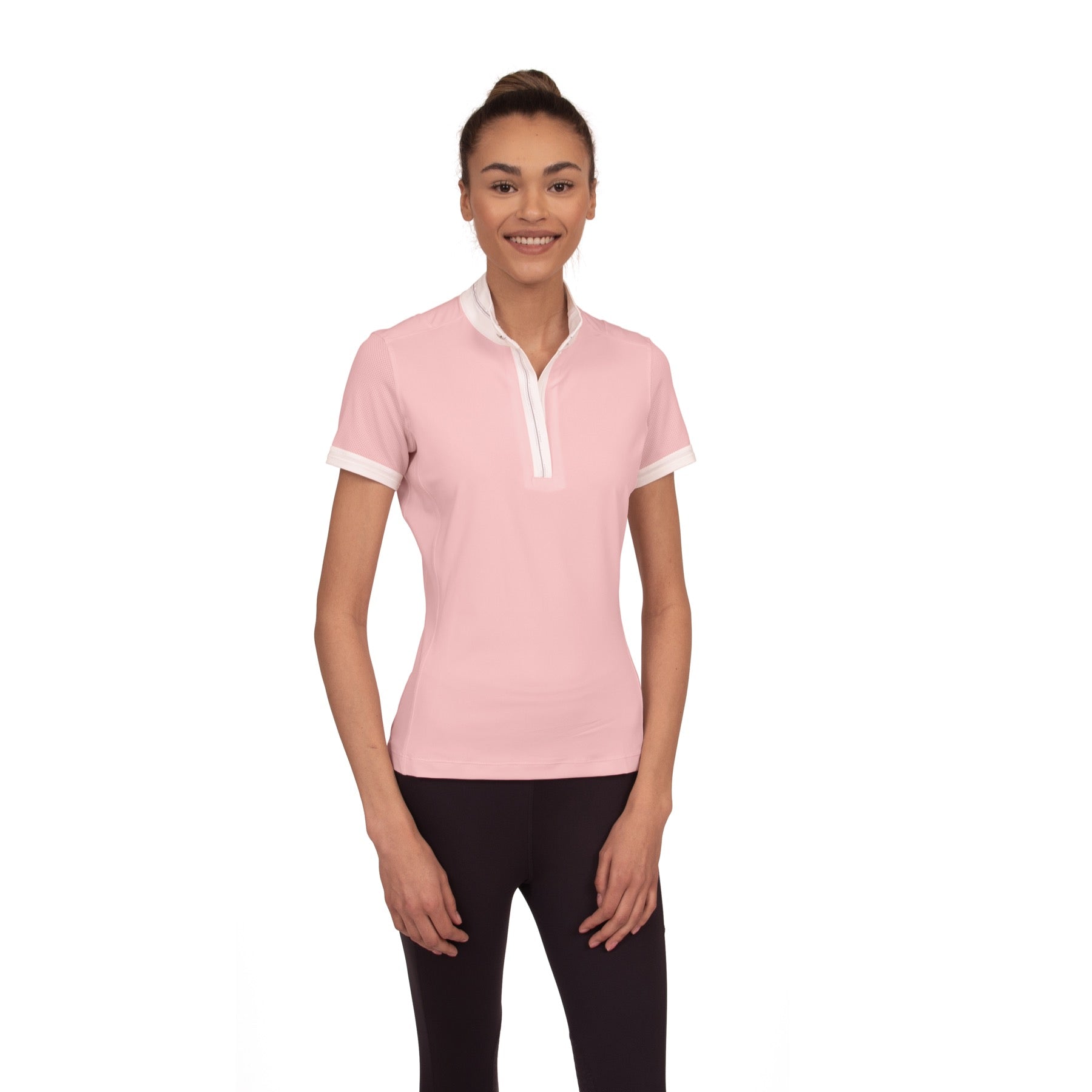 Chestnut Bay Sky Cool Ladies Short Sleeve Show Shirt, Blush